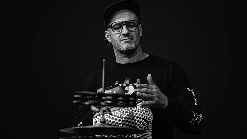 Ben Hall, Detroit-based percussionist and improviser, photographed for Catalytic Sound Q&A interview