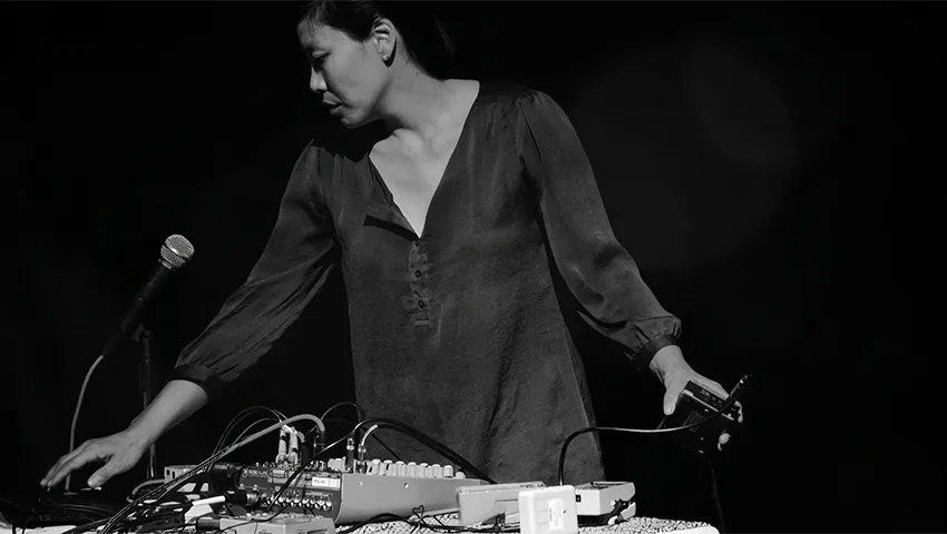 Bonnie Han Jones, bassist and improviser, photographed for Catalytic Sound Q&A interview