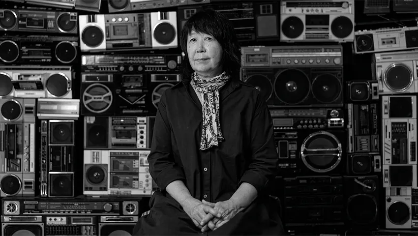 Ikue Mori, Japanese-American electronic musician and improviser, photographed for Catalytic Sound Q&A interview